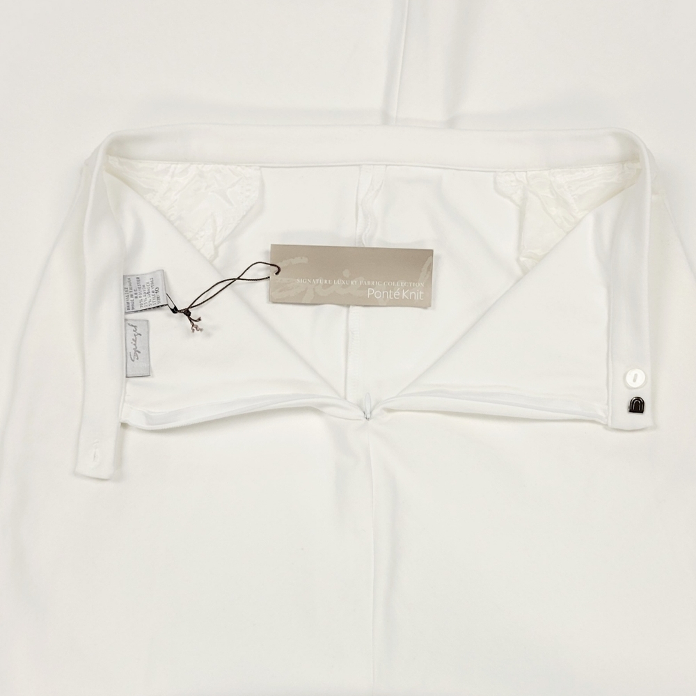 NWT Spiegel White Flare Ponte Knit Skirt w/ Pockets, Stretch Fit Through Hips - Picture 5 of 7